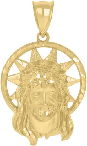 Diamond2Deal Mothers Day Gifts 10k Yellow Gold Jesus Religious Charm Pendant for Mom