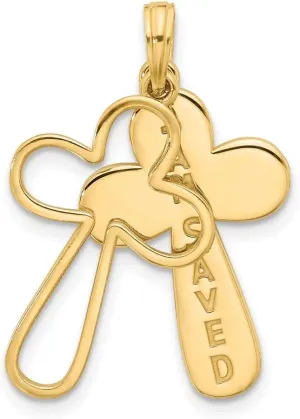 Diamond2Deal Mothers Day Gifts 14K Yellow Gold Fancy Double Religious Crucifix Cross Pendant for Mom Jesus