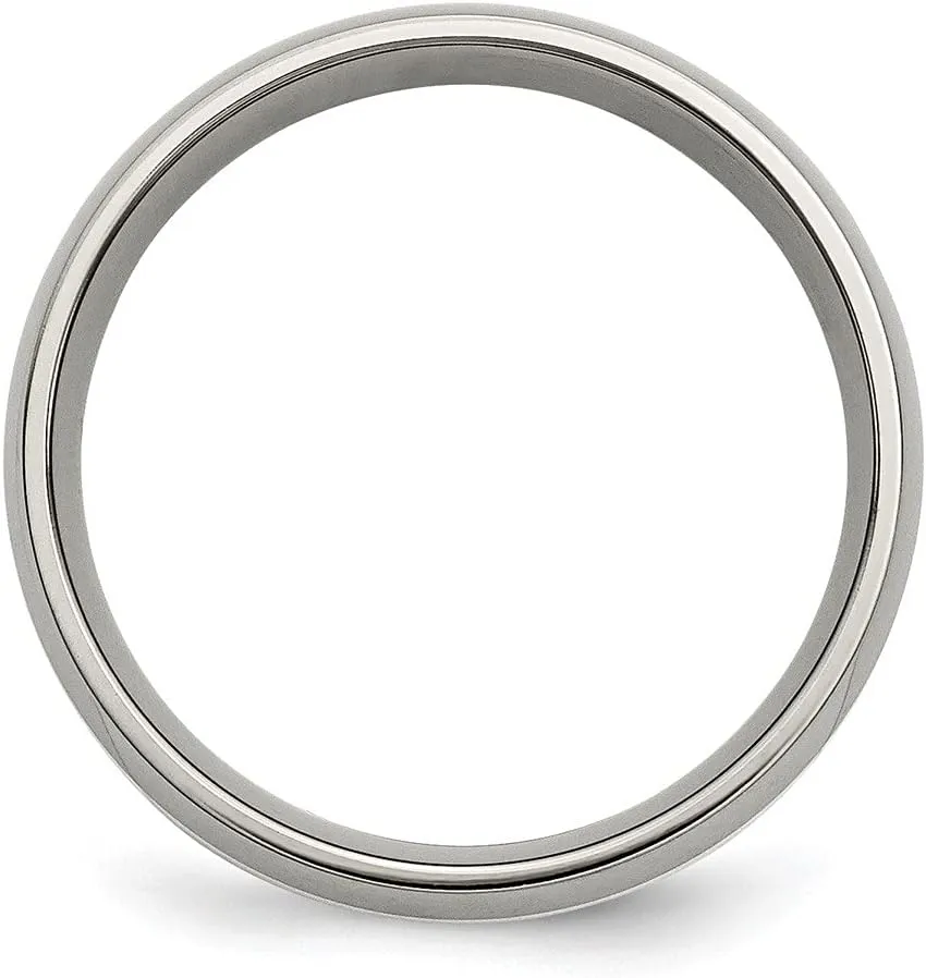 Diamond2Deal Titanium and Sterling Silver 6mm Wedding Band Ring For Men