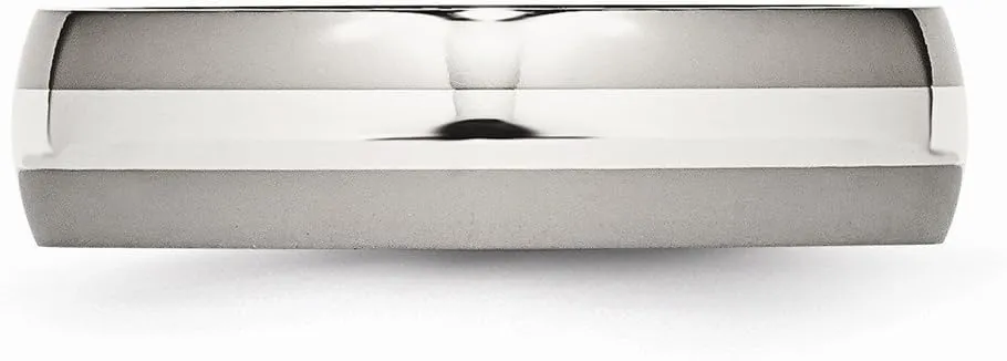 Diamond2Deal Titanium and Sterling Silver 6mm Wedding Band Ring For Men
