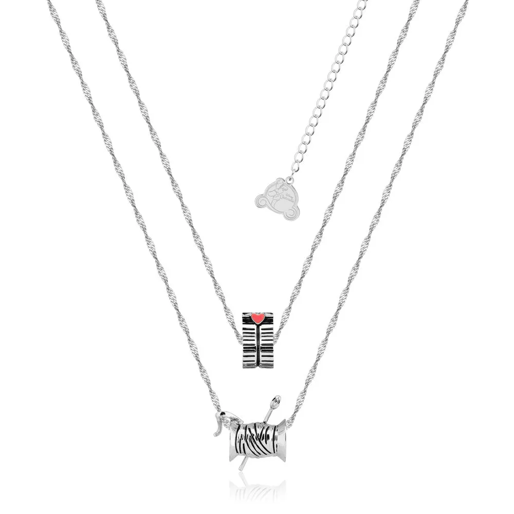 Disney Princess Cinderella White GP Cinderelly Double Layer Pendant on 40 45cm Chain