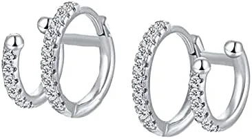 double diamond zircon ear cuff clip earrings for women no piercing earring jewelry
