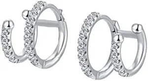 double diamond zircon ear cuff clip earrings for women no piercing earring jewelry
