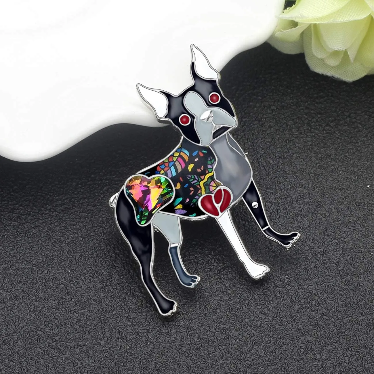 DUOWEI Cute Enamel Dog Brooch Fashion Pet Pins Jewelry Dog Gifts