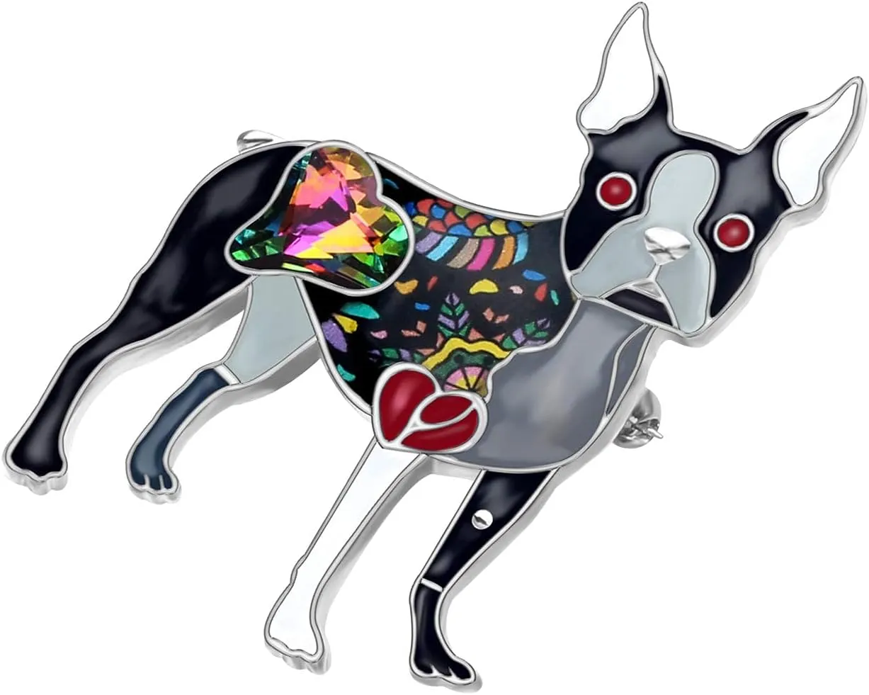 DUOWEI Cute Enamel Dog Brooch Fashion Pet Pins Jewelry Dog Gifts