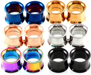 Ear Gauges for Women, Surgical Steel Gauges Kit Body Piercing Jewelry Tunnels Multicolor Hoop Unique Gifts for Men