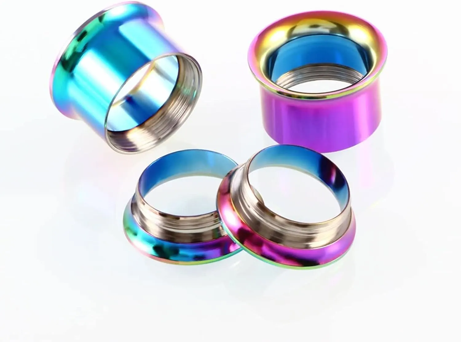 Ear Gauges for Women, Surgical Steel Gauges Kit Body Piercing Jewelry Tunnels Multicolor Hoop Unique Gifts for Men
