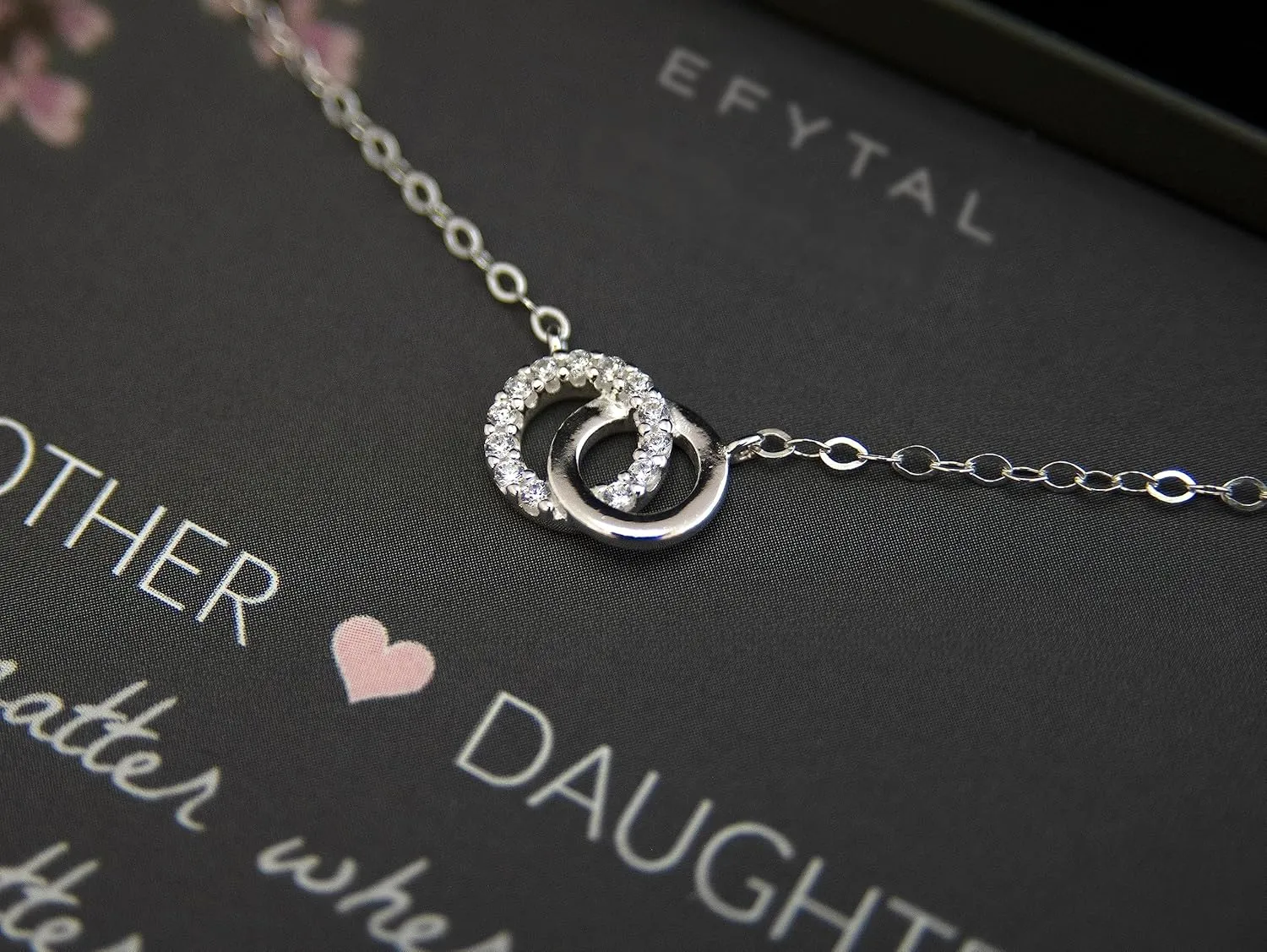 EFYTAL Mother Daughter Necklace, Mothers Day Gift for Mom or Daughter, Mama Jewelry Gifts, Mom Gifts