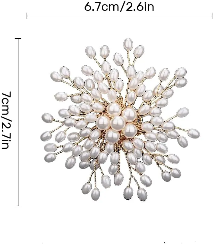 Elegant Pearl Brooch Pins for Women, Brooch Lapel Pin Scarf Shawl Costume Pin Hat Bag Suit Dress Accessories CZ Pearl Brooches and Pins