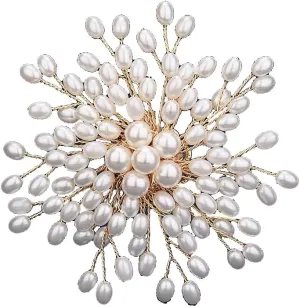 Elegant Pearl Brooch Pins for Women, Brooch Lapel Pin Scarf Shawl Costume Pin Hat Bag Suit Dress Accessories CZ Pearl Brooches and Pins