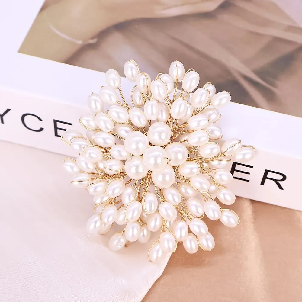 Elegant Pearl Brooch Pins for Women, Brooch Lapel Pin Scarf Shawl Costume Pin Hat Bag Suit Dress Accessories CZ Pearl Brooches and Pins