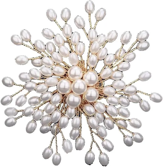 Elegant Pearl Brooch Pins for Women, Brooch Lapel Pin Scarf Shawl Costume Pin Hat Bag Suit Dress Accessories CZ Pearl Brooches and Pins