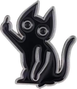 Enamel Cat Pin, Funny Cat Brooch Pin, Black Cat Cool Cute Brooches Lapel Pins Creative Humor Animal Gesture Lapel Badge for Backpack Colthes Jacket Bag Hat