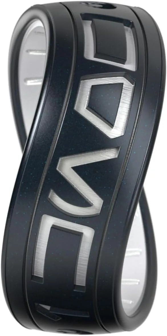 Enso Rings Star Wars Silicone Ring - Comfortable and Flexible Design - I Know (Aurebesh) - Black Pearl/Pearl - Size 10