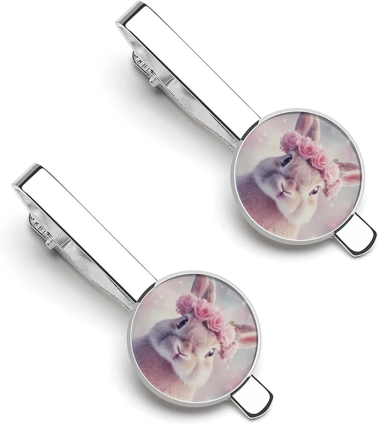 Fairy Bunny Animal Tie Clip Classic Necktie Bar Pinch Clothing Accessories for Wedding Party Business