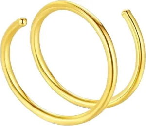 Fake Nose Ring Hoop for women, Tiny Faux Nose Rings Piercing Hoops, Clip on Nose Rings No Piercing Needed, Jewellery Gifts for Women Birthday Gift for Her Mom Friend Clearance sale items. (01#-Gold)