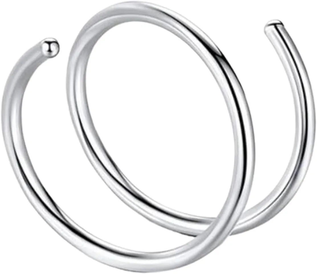Fake Nose Ring Hoop for women, Tiny Faux Nose Rings Piercing Hoops, Clip on Nose Rings No Piercing Needed, Jewellery Gifts for Women Birthday Gift for Her Mom Friend Clearance sale items. (01#-Silver)