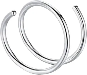 Fake Nose Ring Hoop for women, Tiny Faux Nose Rings Piercing Hoops, Clip on Nose Rings No Piercing Needed, Jewellery Gifts for Women Birthday Gift for Her Mom Friend Clearance sale items. (01#-Silver)
