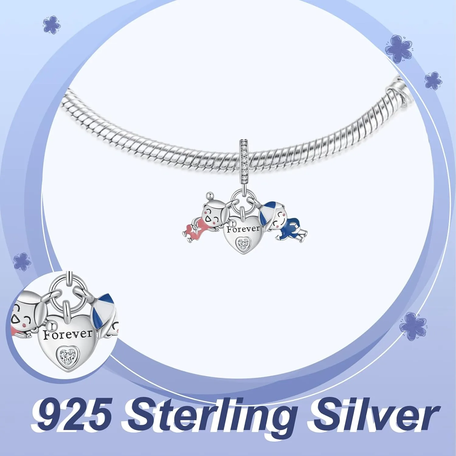 Family Sister Friends Love 925 Sterling Silver Charms Dangles for Bracelets and Necklace Jewelry Gift for Women Family and Friends