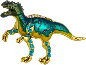 Fashion Dinosaur Brooch Pin Rhinestone T-Rex Dragon Animal Enamel Pins Clip Lapel Sweater Coat Dress Suit Hats Backpacks Badges Brooches Pins Cool Jewelry Gifts for Women Men Supplies