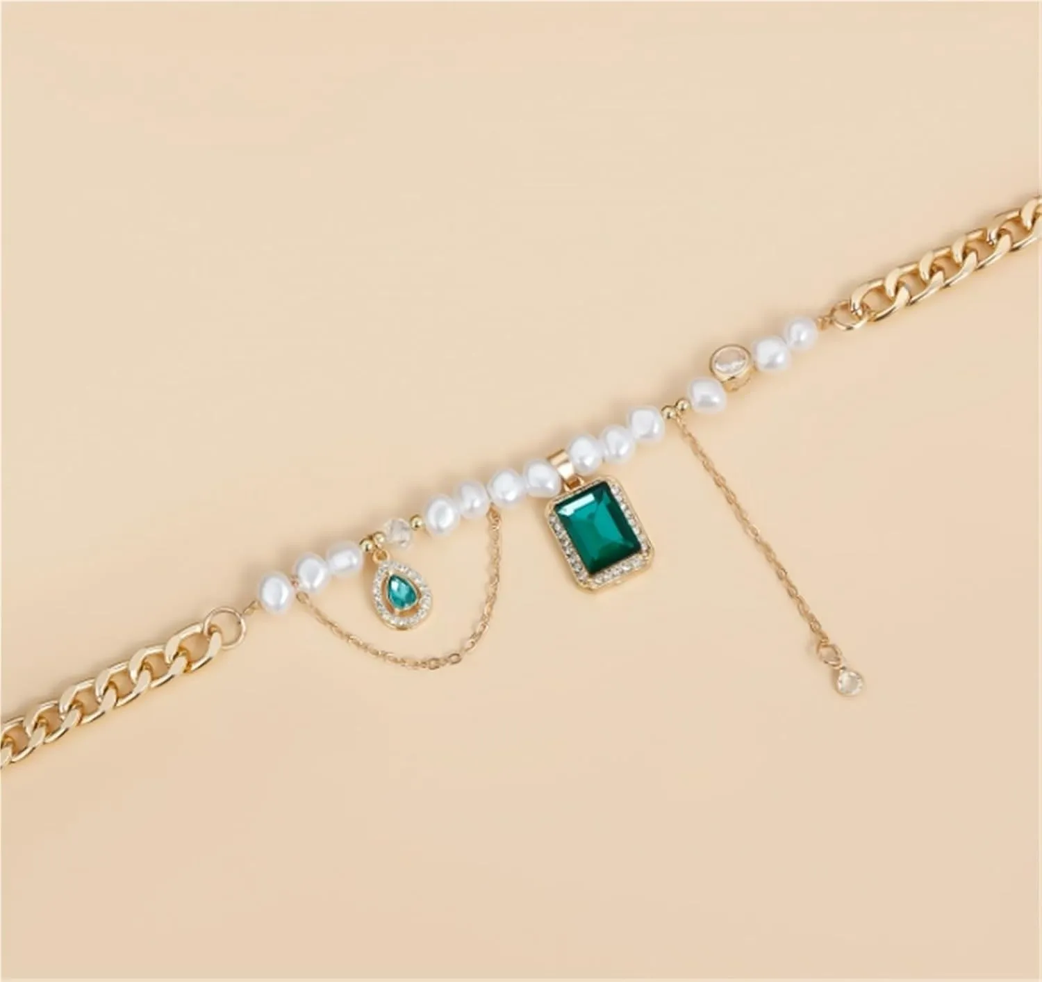 Fashion Jewelry Imitation Pearl Splicing Clavicle Chain Necklace Personalized Retro Necklace