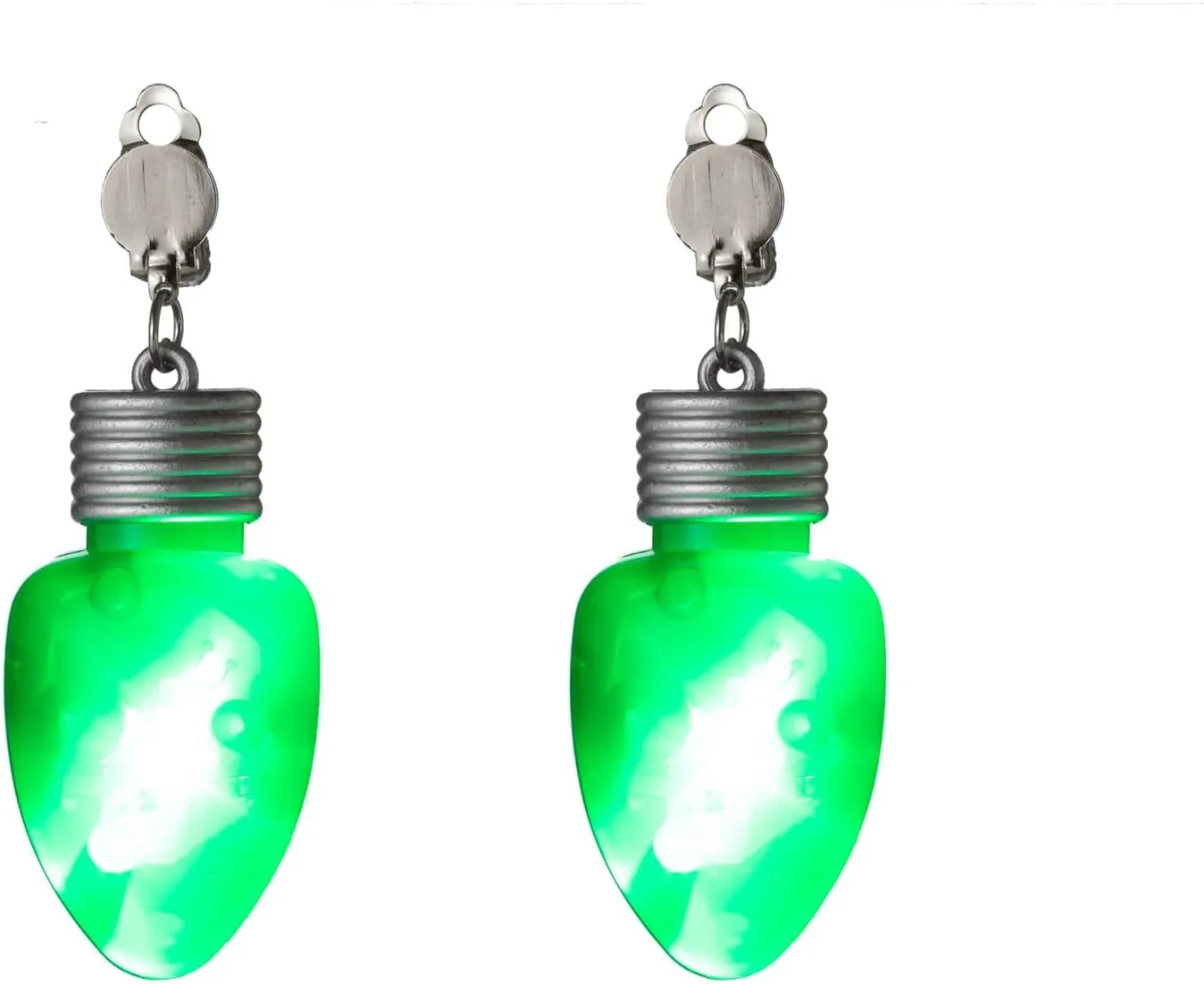 Fashion LED Light Bulb Clip On Dangling Earrings Color Bulbs Light Up Glow in The Dark Non Piercing Dangle Drop Statement Earring Cuffs Cute Jewelry Christmas Festival Holiday Party Gifts for Women Hypoallergenic Clip Earrings