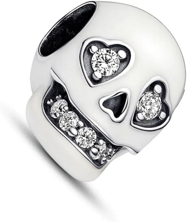 Festivel Pumpkin Skull Mouse Apple Queen Friendship Daughter Mother Charms for Women Bracelets and Necklaces in 925 Sterling Silver with Cubic Zirconia,Jewelry Dangle Beads