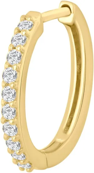 FINEROCK 0.11 Carat Diamond Nose Pin Hoop in 10K Gold