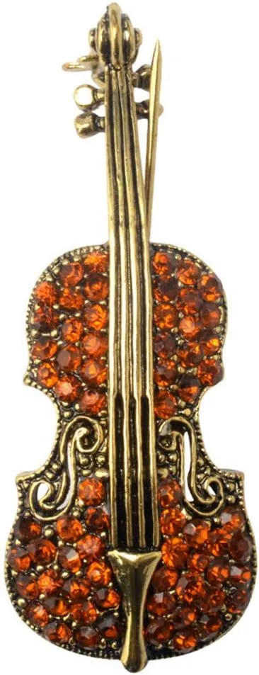 Flairs New York Premium Handmade Enamel Lapel Pin Brooch Badge (Classic Violin, 1 Pin)