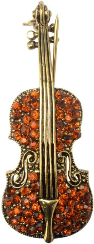 Flairs New York Premium Handmade Enamel Lapel Pin Brooch Badge (Classic Violin, 1 Pin)