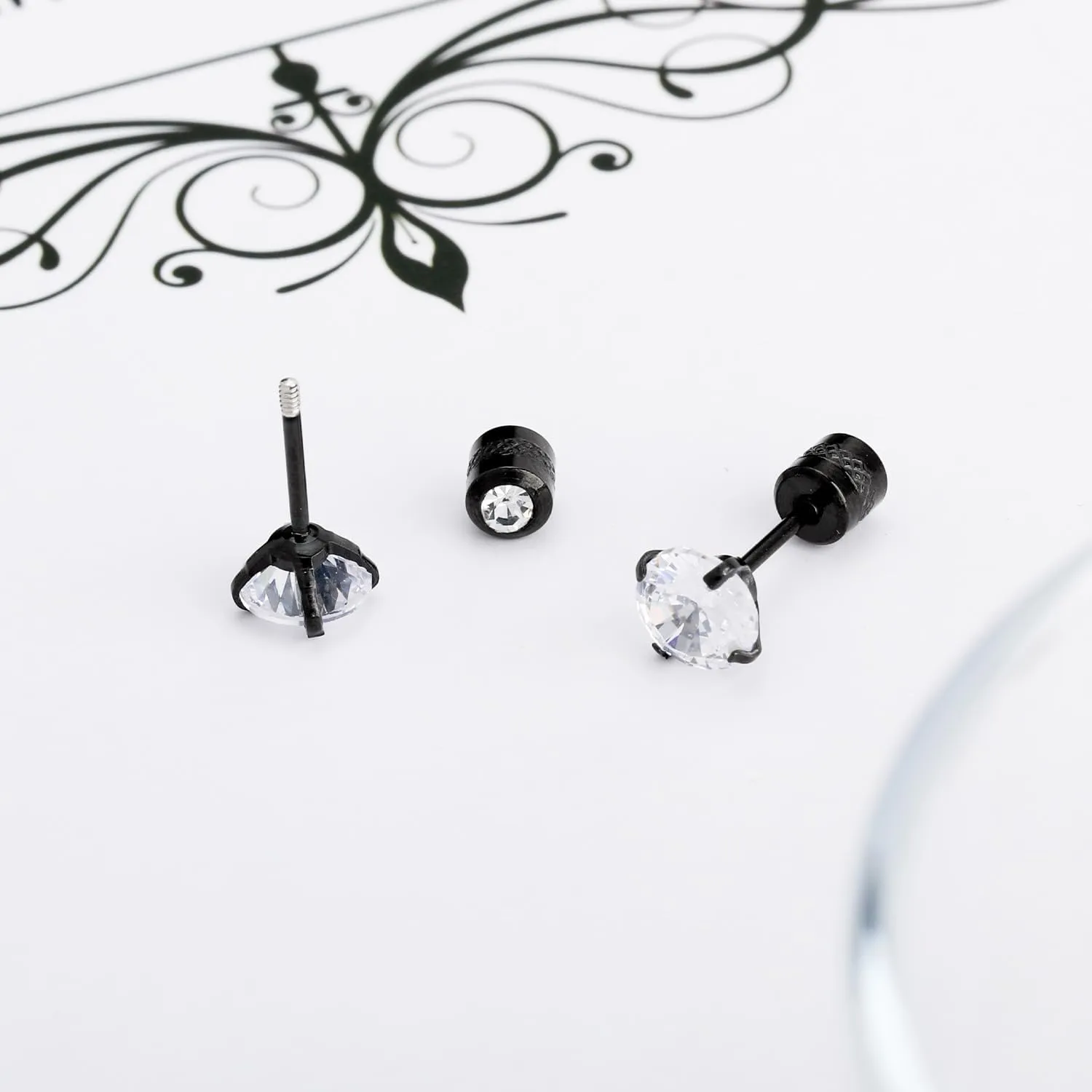Flat Back Stud Earrings for Women - Colorful Zirconia Cartilage Stud Earrings Jewelry Set for Women Girls