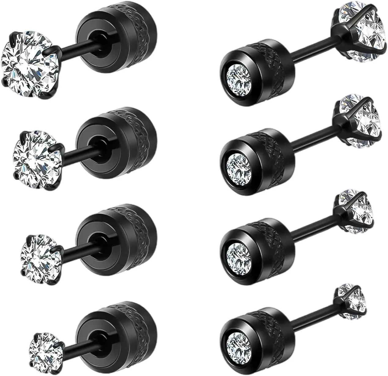 Flat Back Stud Earrings for Women - Colorful Zirconia Cartilage Stud Earrings Jewelry Set for Women Girls