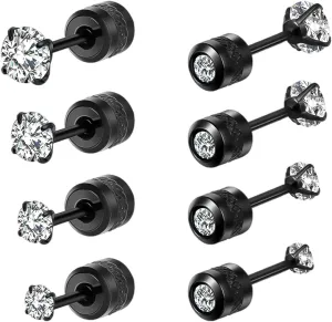 Flat Back Stud Earrings for Women - Colorful Zirconia Cartilage Stud Earrings Jewelry Set for Women Girls