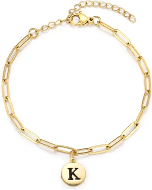 Friendship Bracelets S925 Sterling Silver Initial LUCK Bracelet Friendship Letter L/U/C/K Adjustable Gold Plated Bracelets Christmas Initial Gifts for Women