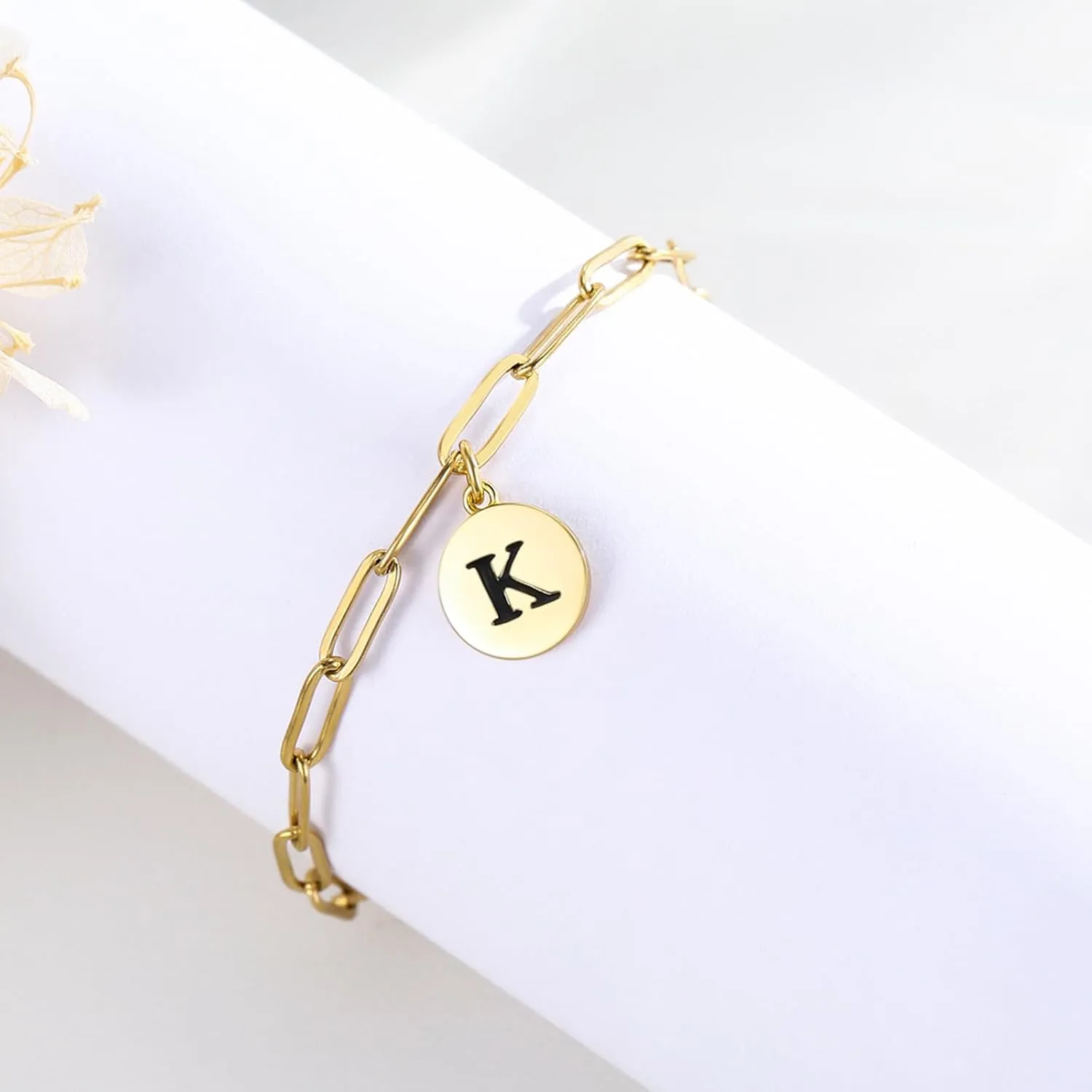Friendship Bracelets S925 Sterling Silver Initial LUCK Bracelet Friendship Letter L/U/C/K Adjustable Gold Plated Bracelets Christmas Initial Gifts for Women