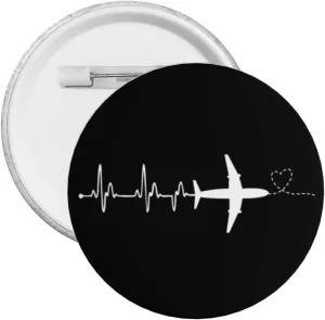 Funny-Airplane-Pilot-Heartbeat-Gifts for Women Men Gifts Pin Women Girls Pin Brooches Funny and Cute Pins for Clothes - Large