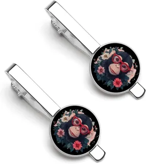 Funny Monkey Men's Tie Clip Tie Bar Round Tie Clasp Classic Tie Tack Pins Jewelry Accessories