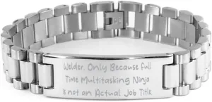 Gag Welder Ladder Bracelet, Welder. Only Because Full Time, Nice Gifts for Coworkers from Friends, Birthday Unique Gifts, Couples bracelet, Ladder bracelet meaning, Friendship bracelet, Infinity