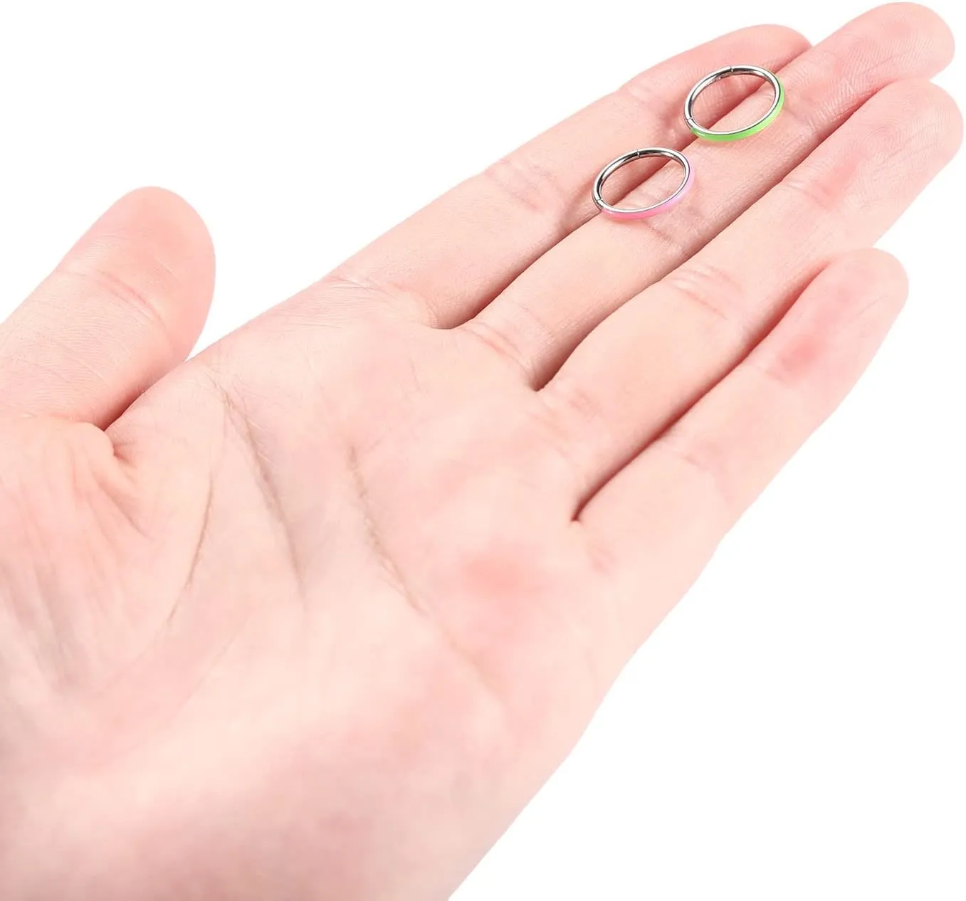 GAGABODY Conch Piercing Jewelry Fluorescence Paved 16g Septum Ring Daith Earring Clicker Hoop Piercing Rings Lip Rings Helix Rook Cartilage Piercing Jewelry