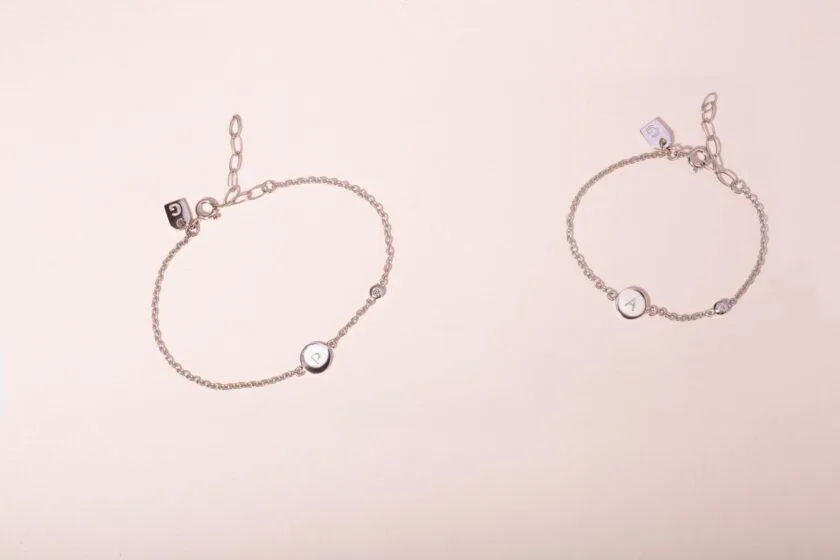 Galore Gepersonaliseerde Armband Circle & Diamond | Gold Petite