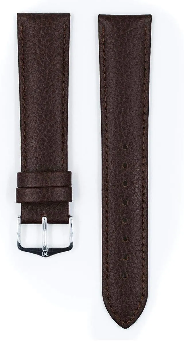Genuine Calf Leather Watch Band Buffalo Grain - Choose Color & Size - Classic Styled Excellent Quality Watch Strap HIRSCH Kansas