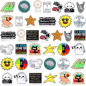 Giegxin 40 Pcs Funny Enamel Pins for Backpacks Sarcastic Cute fun Pins Bulk Silly Cool Lapel Brooches for Adults Teen Clothes Bags Accessories Gift