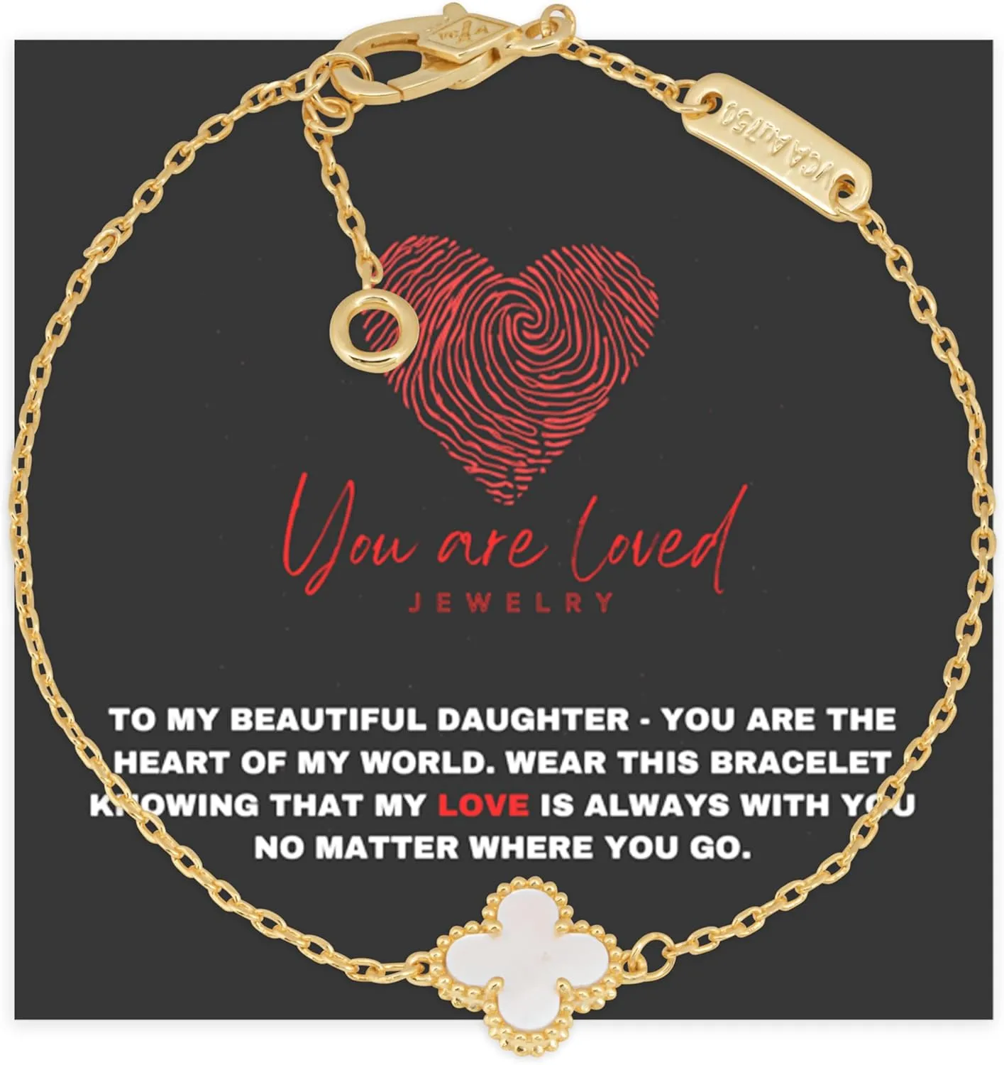 Gift Bracelet Jewelry for Your Daughter | Gifts for Women | Comes With Sentiment Card | Gold/Silver | You Are Loved