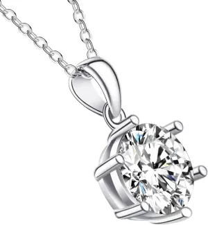 Gifts for Wife Her Mom Daughter Girlfriend Moissanite Necklace for Wife 1CT-4CT Jewelry for Women Birthday Wedding Anniversay Engagements Christmas Valentine Mothers Day Gifts