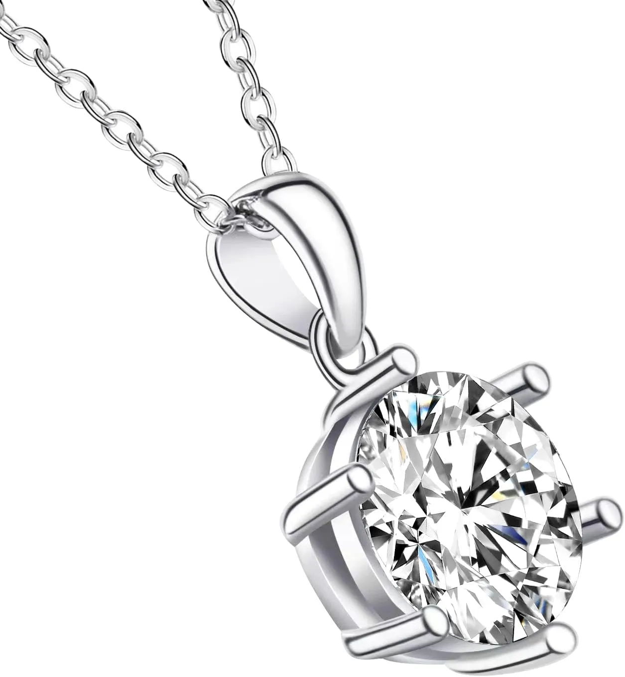 Gifts for Wife Her Mom Daughter Girlfriend Moissanite Necklace for Wife 1CT-4CT Jewelry for Women Birthday Wedding Anniversay Engagements Christmas Valentine Mothers Day Gifts