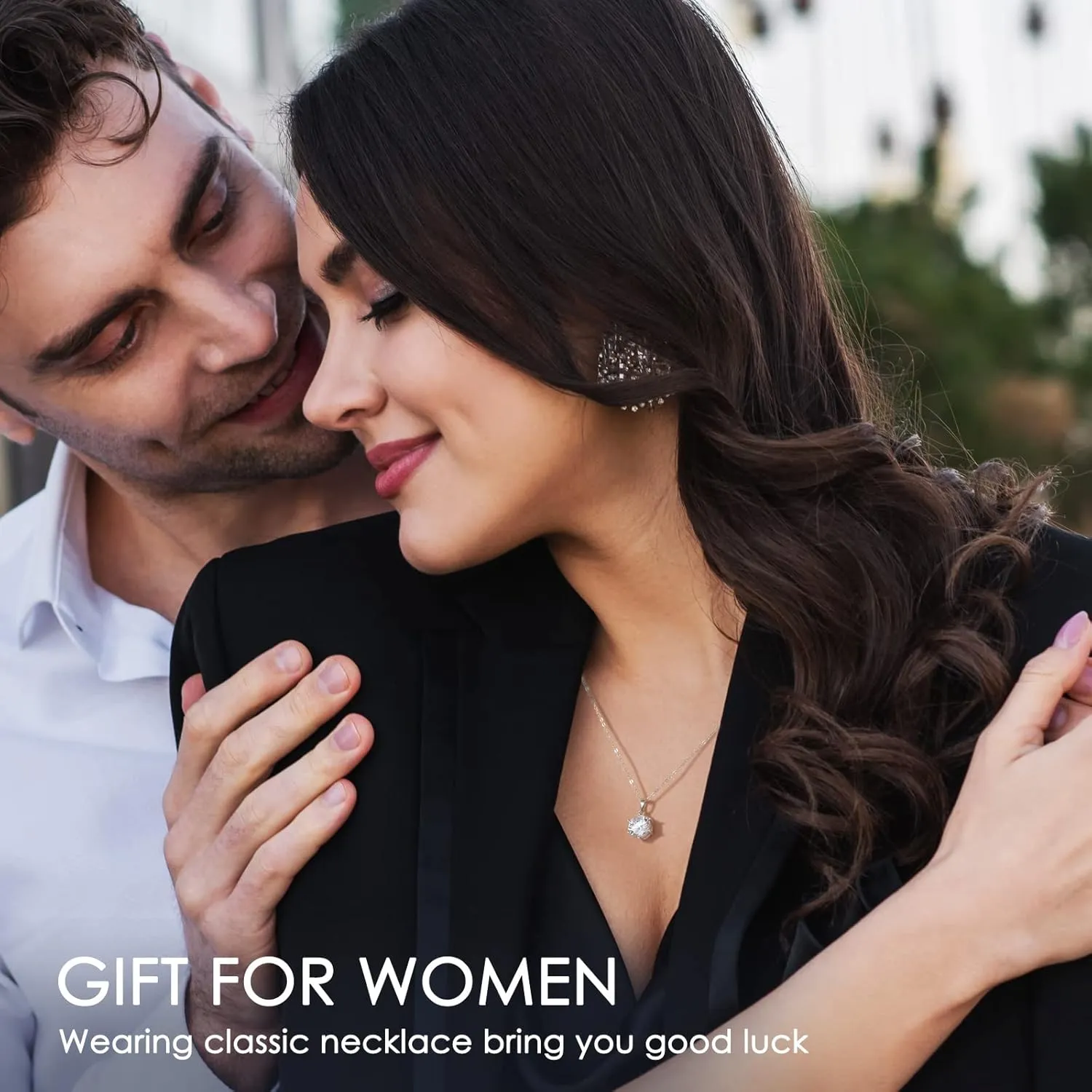Gifts for Wife Her Mom Daughter Girlfriend Moissanite Necklace for Wife 1CT-4CT Jewelry for Women Birthday Wedding Anniversay Engagements Christmas Valentine Mothers Day Gifts