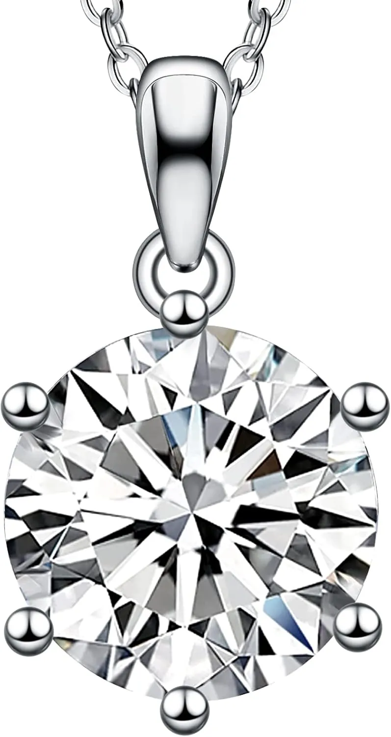 Gifts for Wife Her Mom Daughter Girlfriend Moissanite Necklace for Wife 1CT-4CT Jewelry for Women Birthday Wedding Anniversay Engagements Christmas Valentine Mothers Day Gifts
