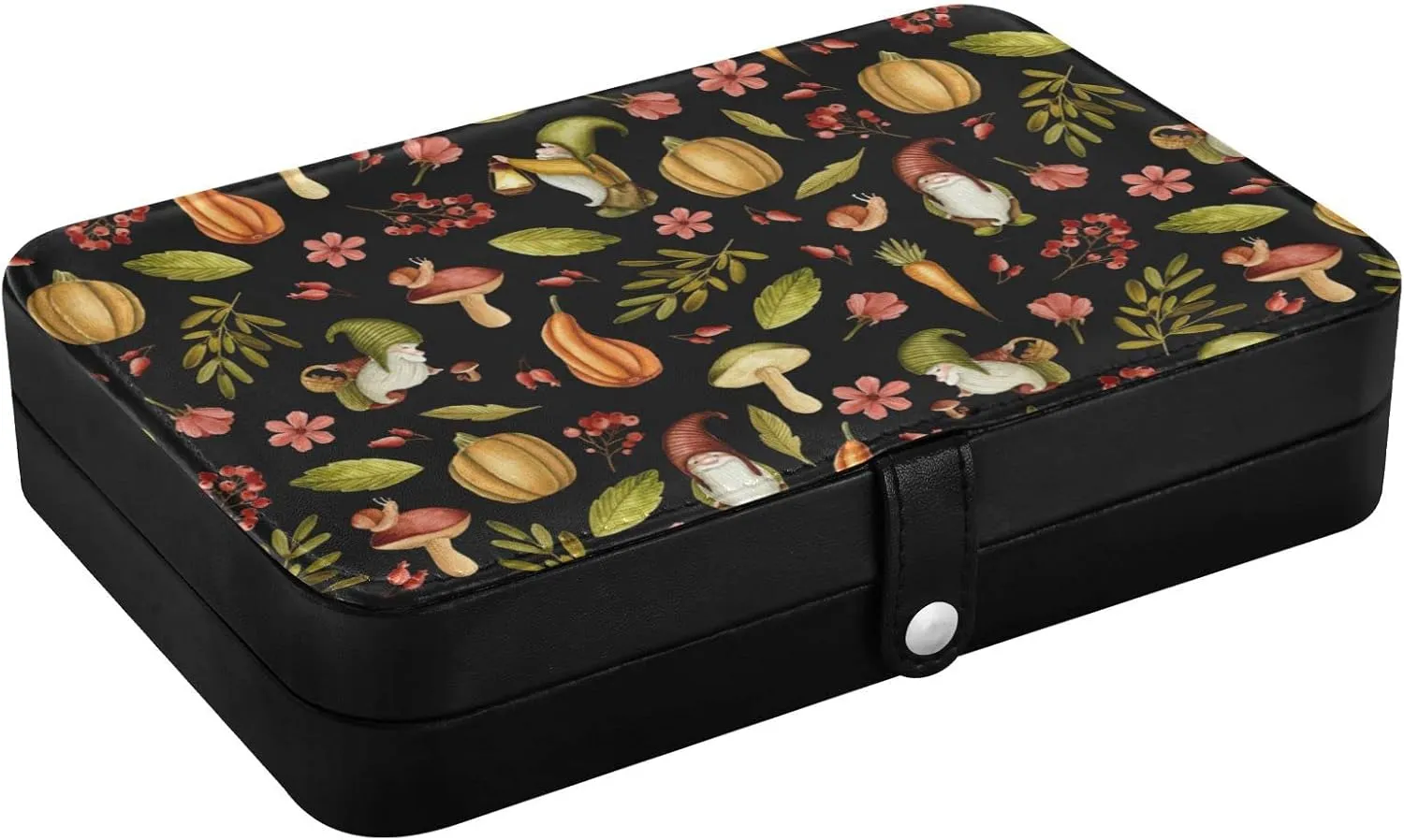 Gnome Mushroom Jewelry Box for Women Girls, PU Leather Jewelry Travel Organizer, Portable Small Jewelry Case, Personalized Jewelry Storage Holder for Ring Earrings Necklace Bracelet boxes