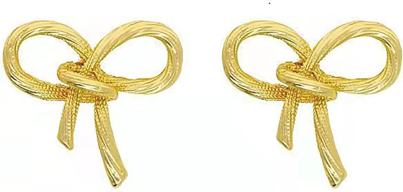 Gold Bow Butterfly Stud Earrings for Women - Gold Plated Hypoallergenic Stud Earrings for sensitive ears