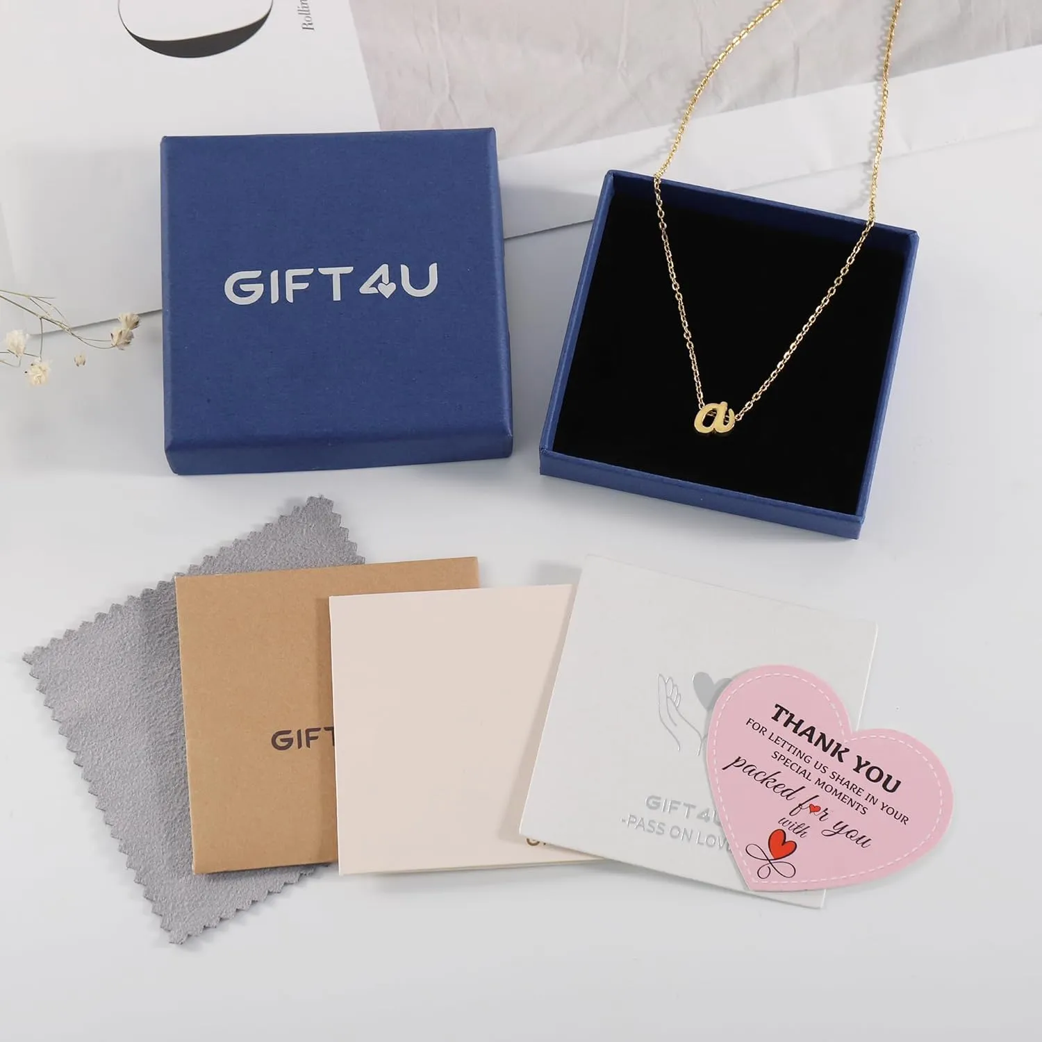 Gold Necklace for Women - 18K Gold Filled Initial Necklace Dainty Gold Initial Necklace Tiny A - Z Pendant Necklace Cute Initial Letter Necklace Gold Jewelry Necklace for Women
